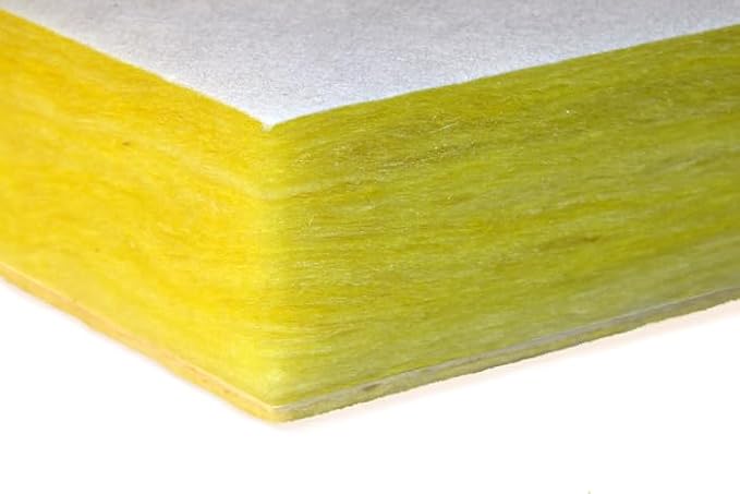 Acoustical Insulating Fiberglass Ceiling Tiles, Panels 3 Inches Thick, White, 4 Tiles per Box