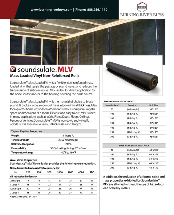 Soundsulate Flex™, 1 lb Mass Loaded Vinyl Soundproofing  *MULTIPLE SIZES*