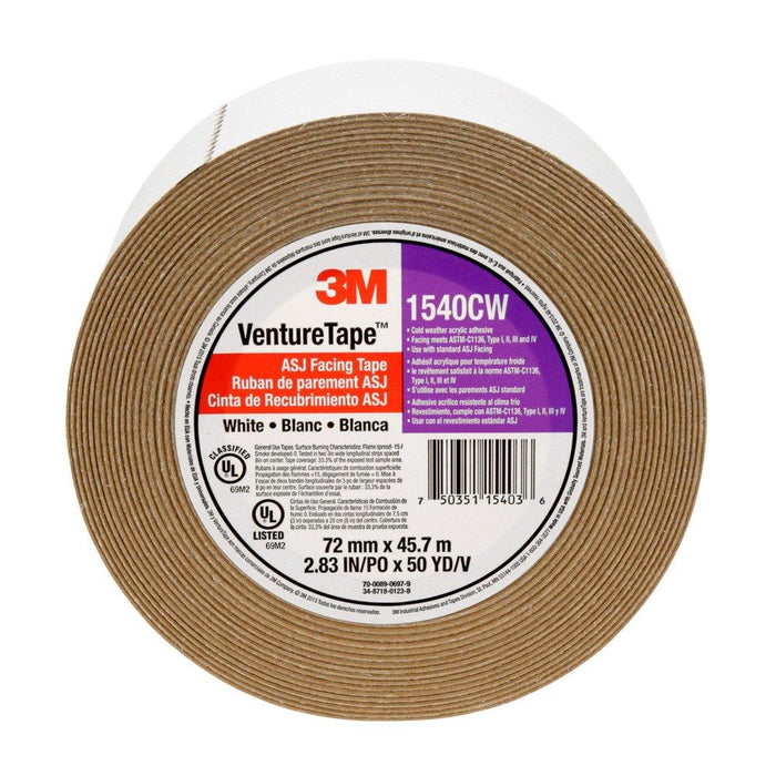 Venture Tape 3 in. x 50 yd. White Paper ASJ Facing Tape