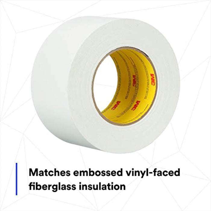 3M Venture Tape Vinyl Seaming Tape 460V, White Color, Embossed, Resists Lifting, Cold Weather Adhesion, 2.83 in x 50 yd