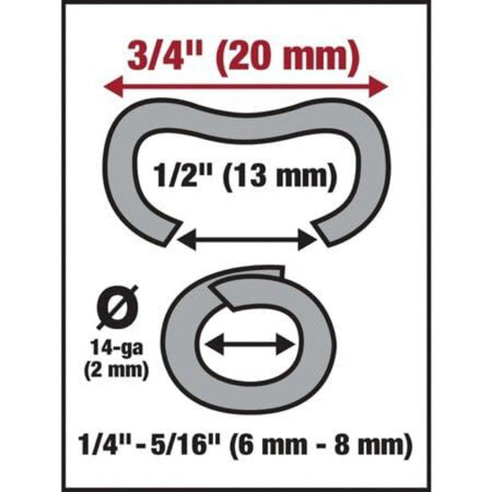 1/2" Pneumatic Hog Ring - 16 GAUGE C Style Sharp Point (10,000 Pack)