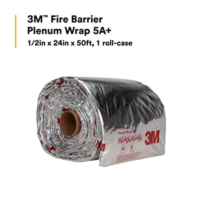 3M Fire Barrier Plenum Wrap 5A+, 1/2" x 2' x 50'/ Wrap.