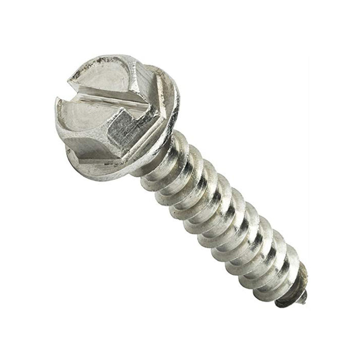 #8 x 1/2" Type A Self-Tapping Screws/Slotted/Hex Washer Head / 18-8 Stainless Steel (Carton: 1,000 pcs)*