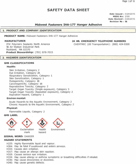Insulation Hanger Adhesive (1, Gallon)