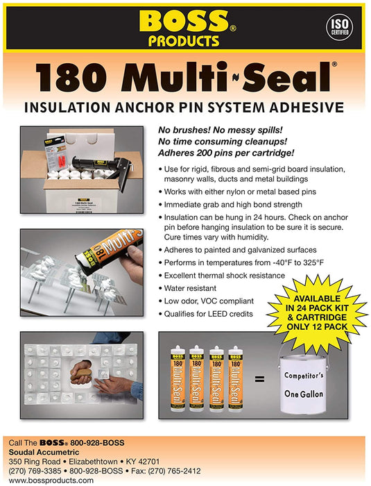 Boss 180 Multi-Seal Insulation Anchor Pin Adhesive