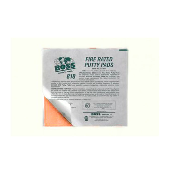 BOSS 818 Fire Rated Putty Pads 20/Box 7x7x1/8