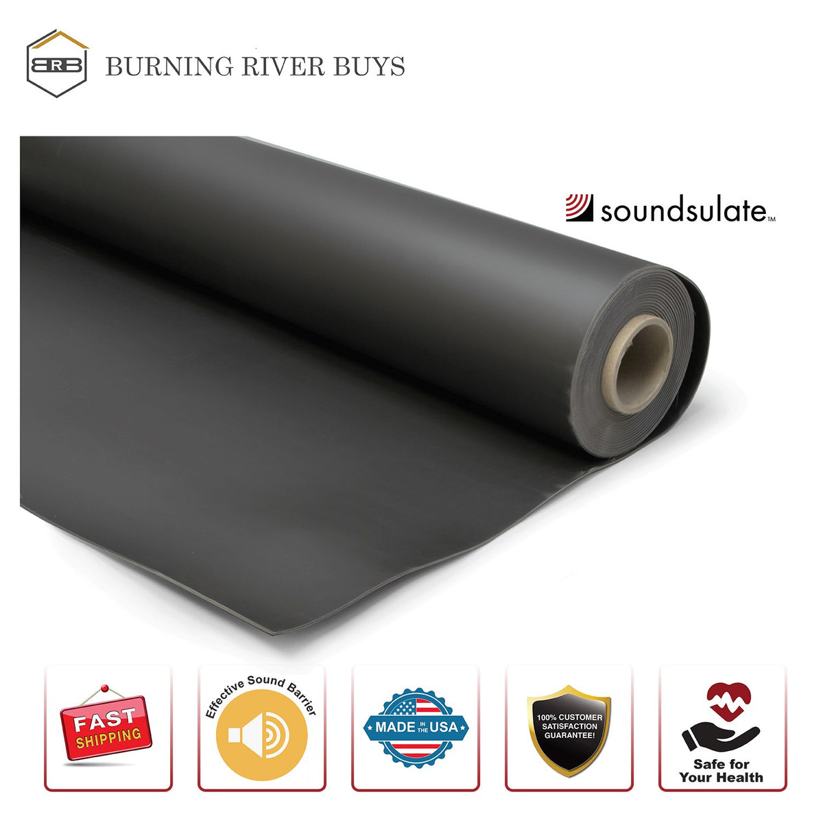 Pvc Material Soundproofing Soundsulate Flex™, 2 lb Mass Loaded Vinyl Soundproofing — Burning River ...