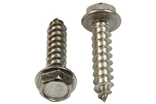 Stainless Indented Hex Washer Head Screw, Choose Size/Quantity, 18-8 (304) Stainless Steel Screw by Bolt Dropper