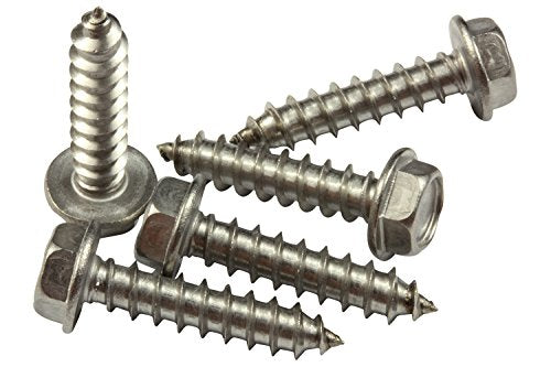 Stainless Indented Hex Washer Head Screw, Choose Size/Quantity, 18-8 (304) Stainless Steel Screw by Bolt Dropper